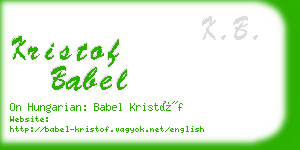 kristof babel business card